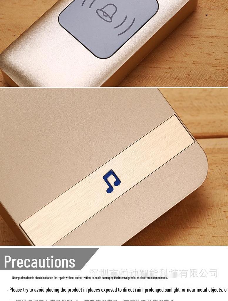 Smart Wireless Doorbell with Long-Range Remote and Elderly Call Button