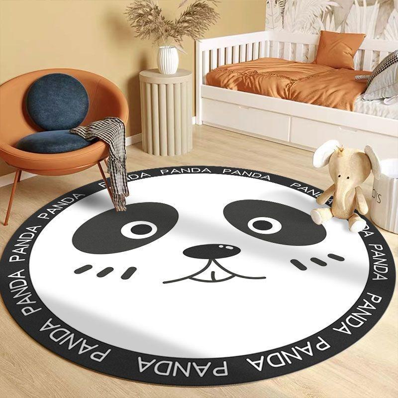 Round Cartoon Space Astronaut Pattern Carpet Soft Rug For Kids Room Bedroom Study Area Home Decor Children Students Use