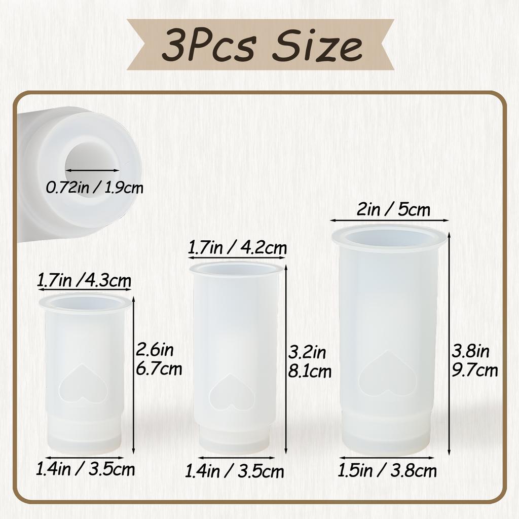 Candle Holders and Dried Flower Vases Silicone Molds Love Bottle Resin Mold Handmade Cylinder Candlestick Crafts Concrete Mould