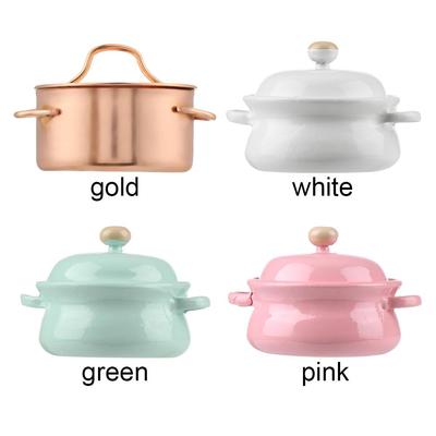 Model Doll Kitchenware With Pot Cover Mini Cookware Dollhouse Accessories Miniature Soup Pot