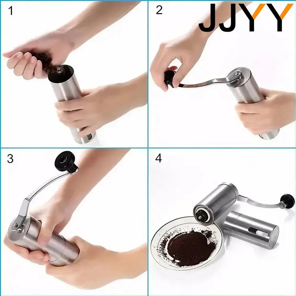 Manual Coffee Grinder Multi Purpose Mini Stainless Steel Hand Operated Bean Burr Grinder for Home Brewing