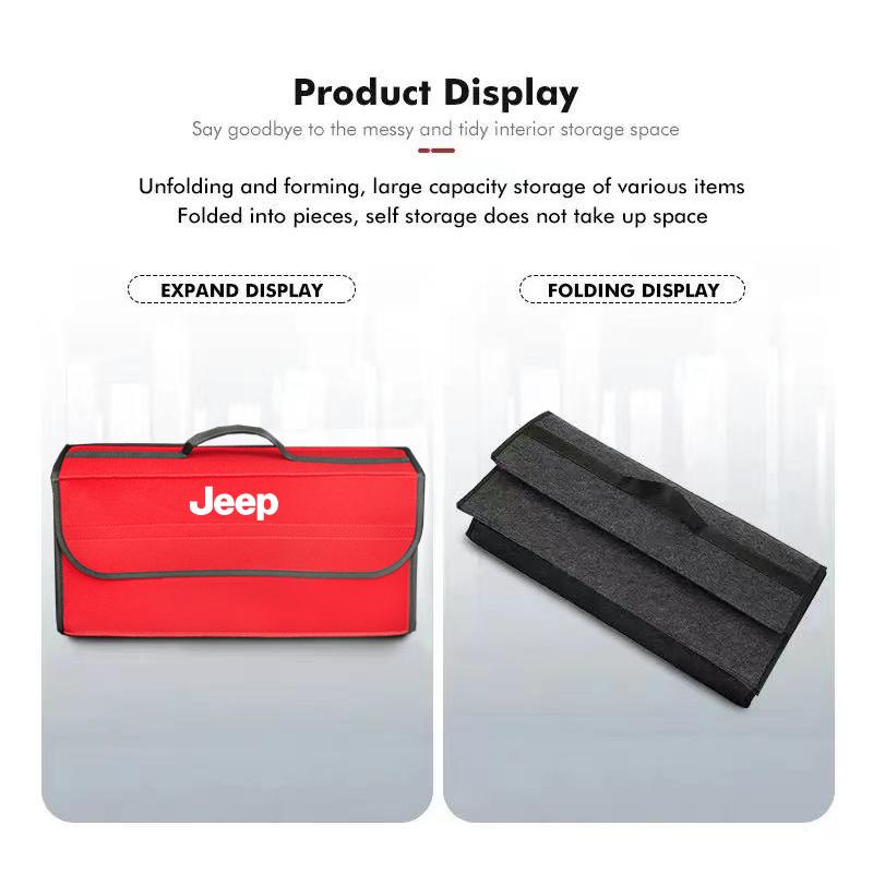 Car Soft Felt Storage Bag Organizer Foldable Trunk For Jeep Grand Cherokee Wrangler JK Gladiator Compass Renegade Patriot Libert AKM1