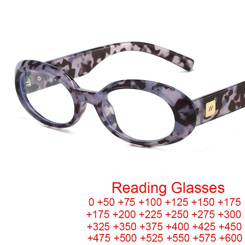 Leopard Small Oval Reading Glasses Anti Blue Light Clear Lens Presbyopic Eyewear For Women Fashion Optical Glasses