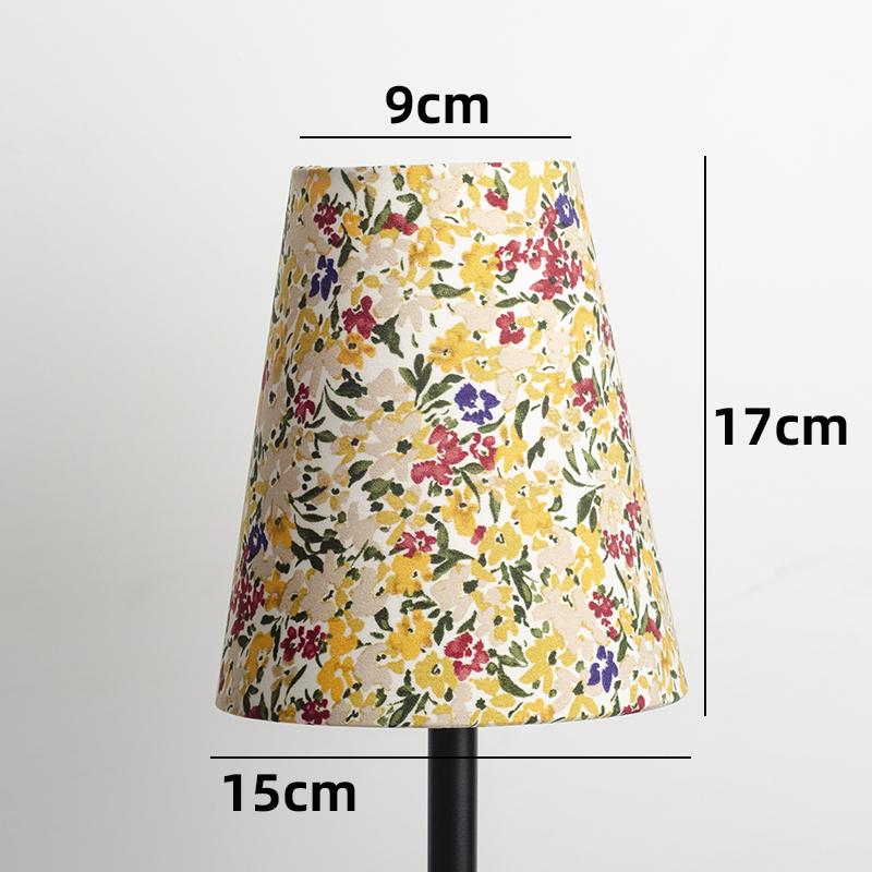 Retro Linen Fabric Floral Pattern Lampshades Pastoral Style Pleated Table Lampshade Bedroom Hotel Bedside Floor Lamp Cover
