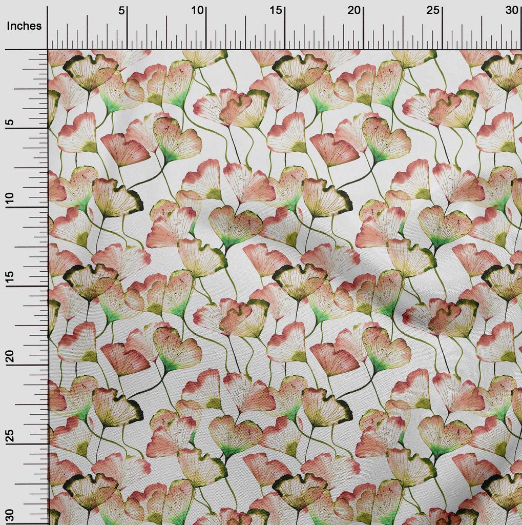 oneOone Cotton Flex Peach Fabric Flower Watercolor Quilting Supplies Print Sewing Fabric By The Yard 40 Inch