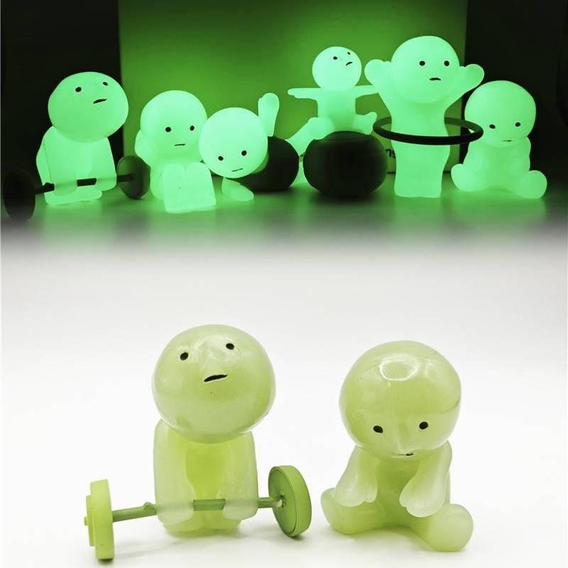 6pcs Smiski Luminous Action Figure Model Cartoon Elf Decorations Gifts Kids