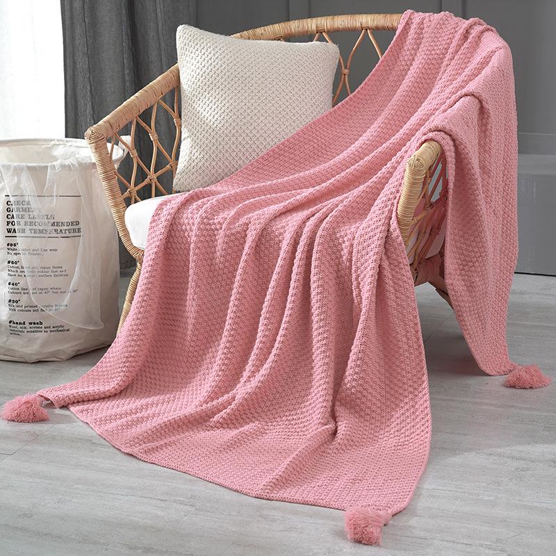 Cross-Border Knitted Lightweight Shawl: Cozy Autumn/Winter Blanket for Office, Airplane & Leisure
