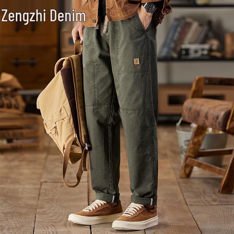 

Zengzhi Men s Japanese Style Loose Straight Casual Workwear Pants 3XL
