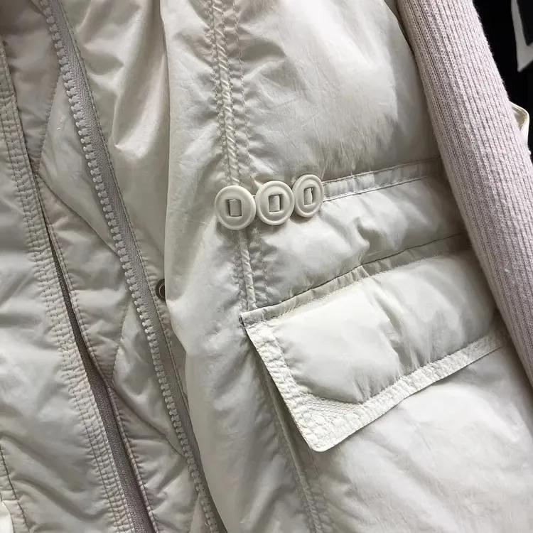 Kamizelka puchowa damska luźna modna jednolita kolor stójka prosta i wszechstronna jesienna kamizelka kurtka