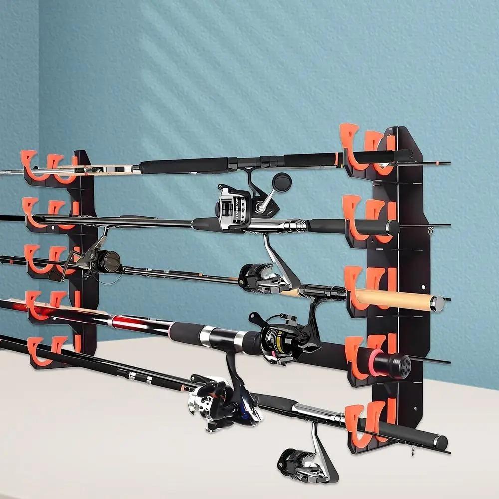 Suporte de Vara de Pesca Montado na Parede Organizador Montado na Parede que Economiza Espaço Suporte de Liberação Rápida Para Caminhão