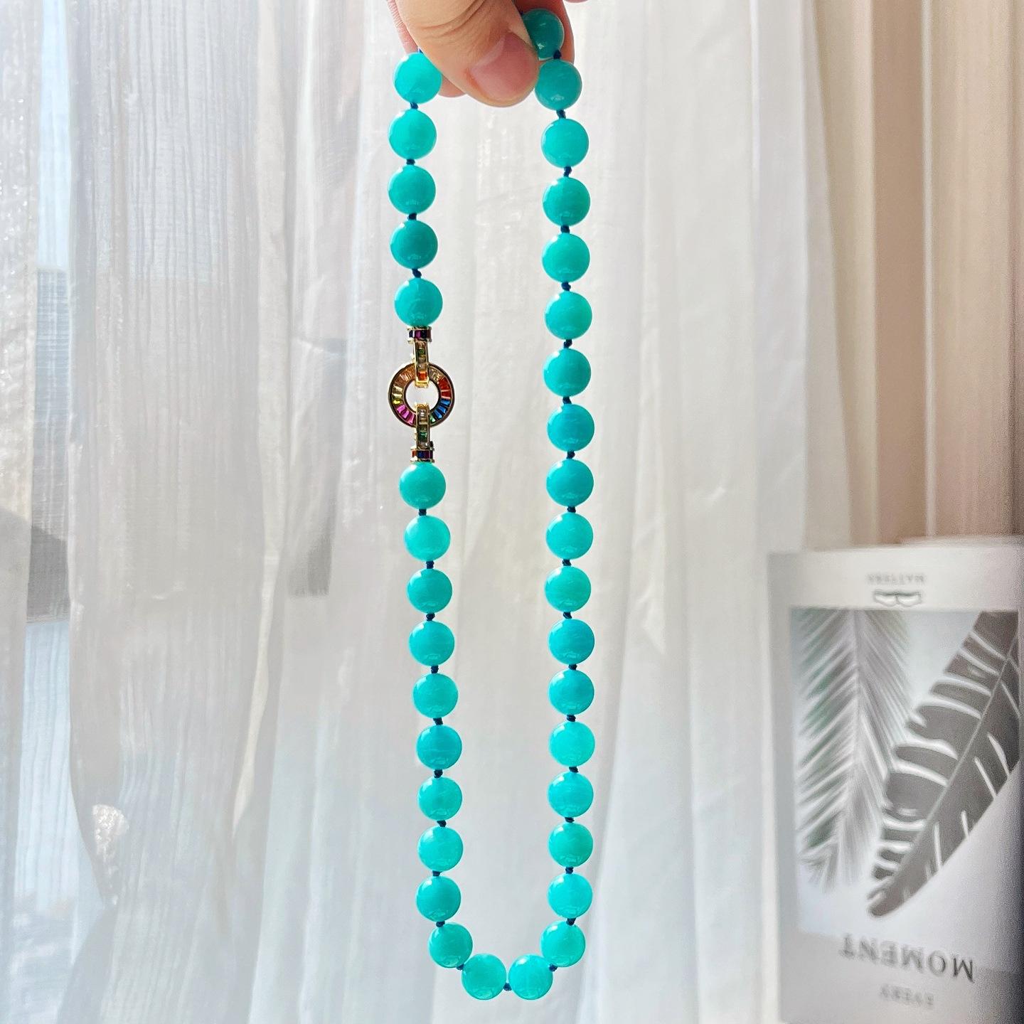 11-12Mm High Quality Natural Tianhe Stone Necklace Collarbone Chain