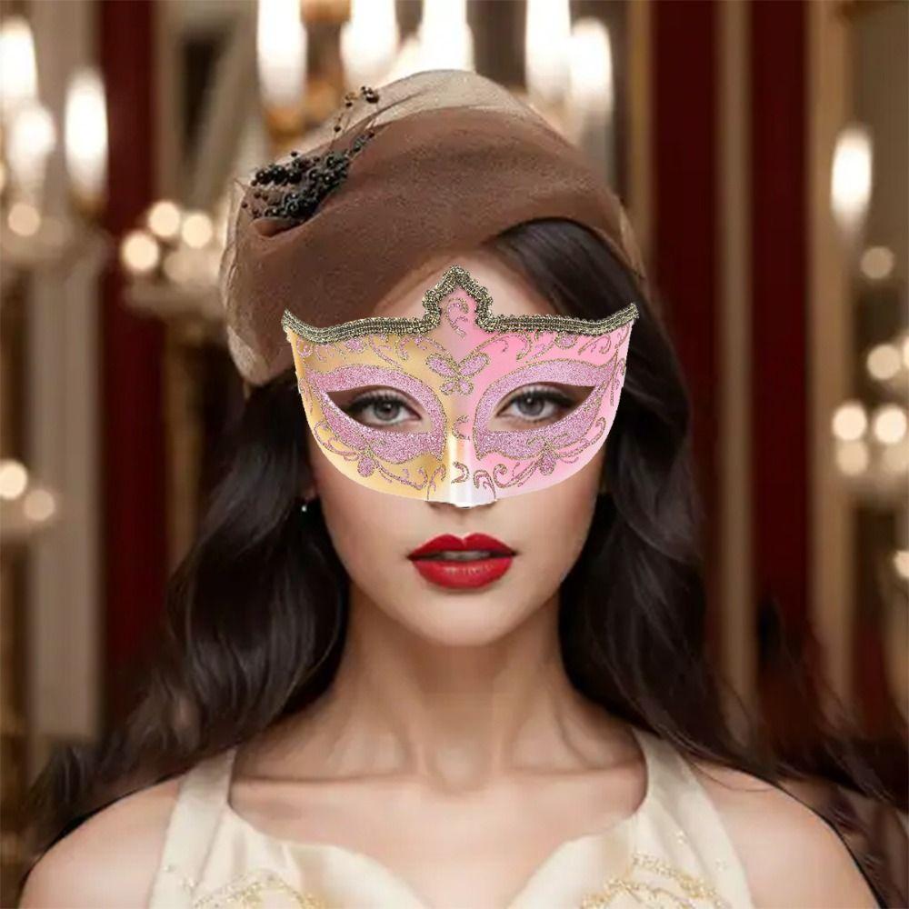 Half Face Mask Halloween Masks Plastic Venice Mask Creative Glitter Mask Prom Party Supplies