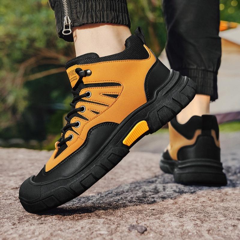 Fashion Men's Shoes Fashion Comfort High-top Platform Sneakers Men's Outdoor Resistant Comfort Tooling Boot Soft Soled Non Slip Sneakers