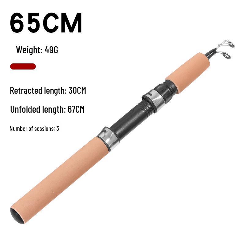 Mini Telescopic Ice Fishing Rod - 55cm/65cm/75cm Winter Rod