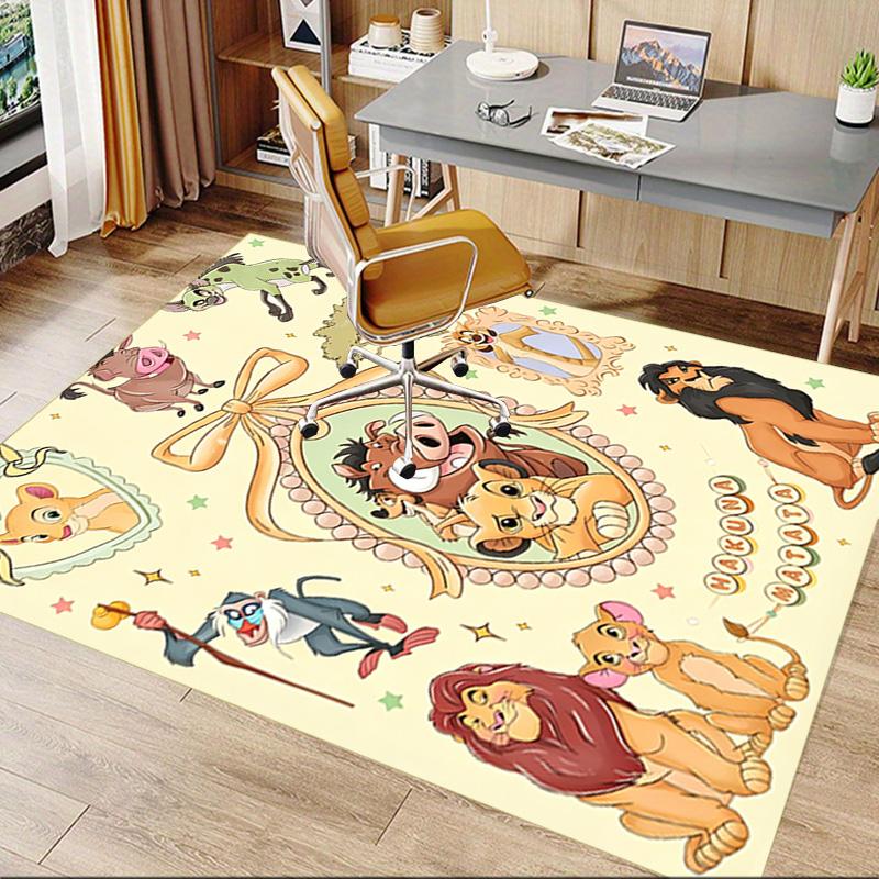 Lion Adventure Carpet For Playroom Bedroom Living Room Sofa Home Decorkids Game Area Rug Nonslip Floor Mat