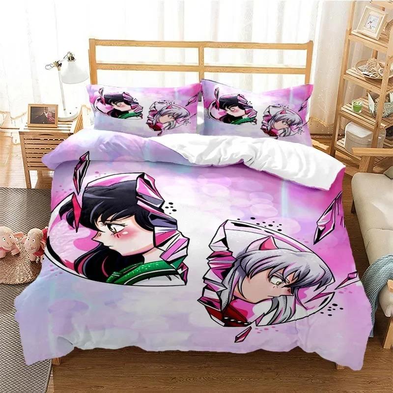 3D Printed Anime Inuyasha Duvet Cover Sesshoumaru Bedding Set and Double Twin Full Queen King Adult Kids Bedclothes Quilt Cover