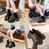 Small Leather Shoes Women's Belt Buckle Velcro Women's Spring and Autumn New Retro Children's Thick Sole