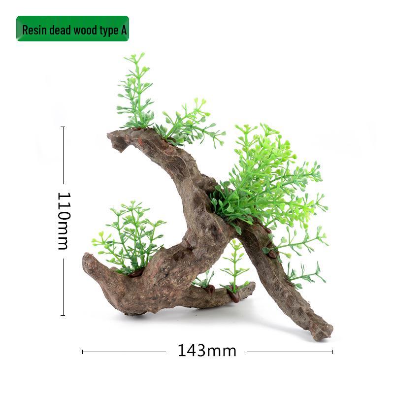 Aquarium Ornament: Simulated Rockery Bridge with Driftwood and Stone for Fish Tank Landscaping