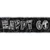 Unique Party 60th Birthday Black/Silver Glitz Foil Banner