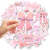 50PCS Pink Bow Stickers Cute Vintage Aesthetic Bowknot Sticker Vinyl Waterproof Girls Pink Decals for Water Bottle Laptop