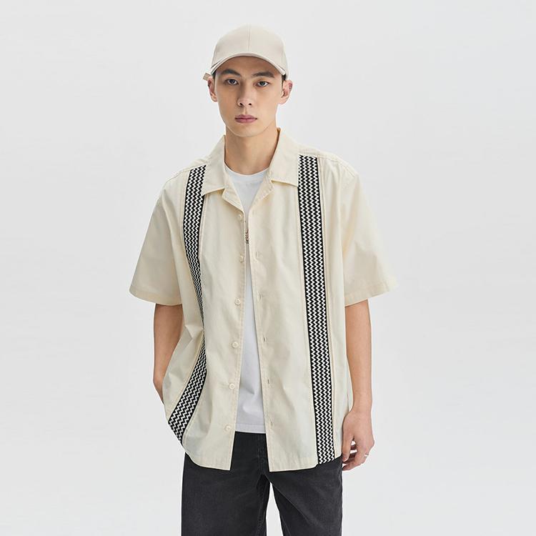 SS24 Comfortable Patchwork Pattern Short Sleeve Shirt Men shirts Off-White LMT008134100328A05173