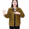 Women's Corduroy Jacket - Spring/Autumn Slimming Loose Fit for Middle-aged & Elderly