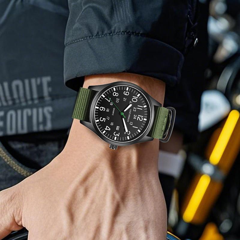 New Army Military Watches For Men Casual Business Nylon Strap Luminous Watch Men Waterproof Date Men's Quartz Wristwatch