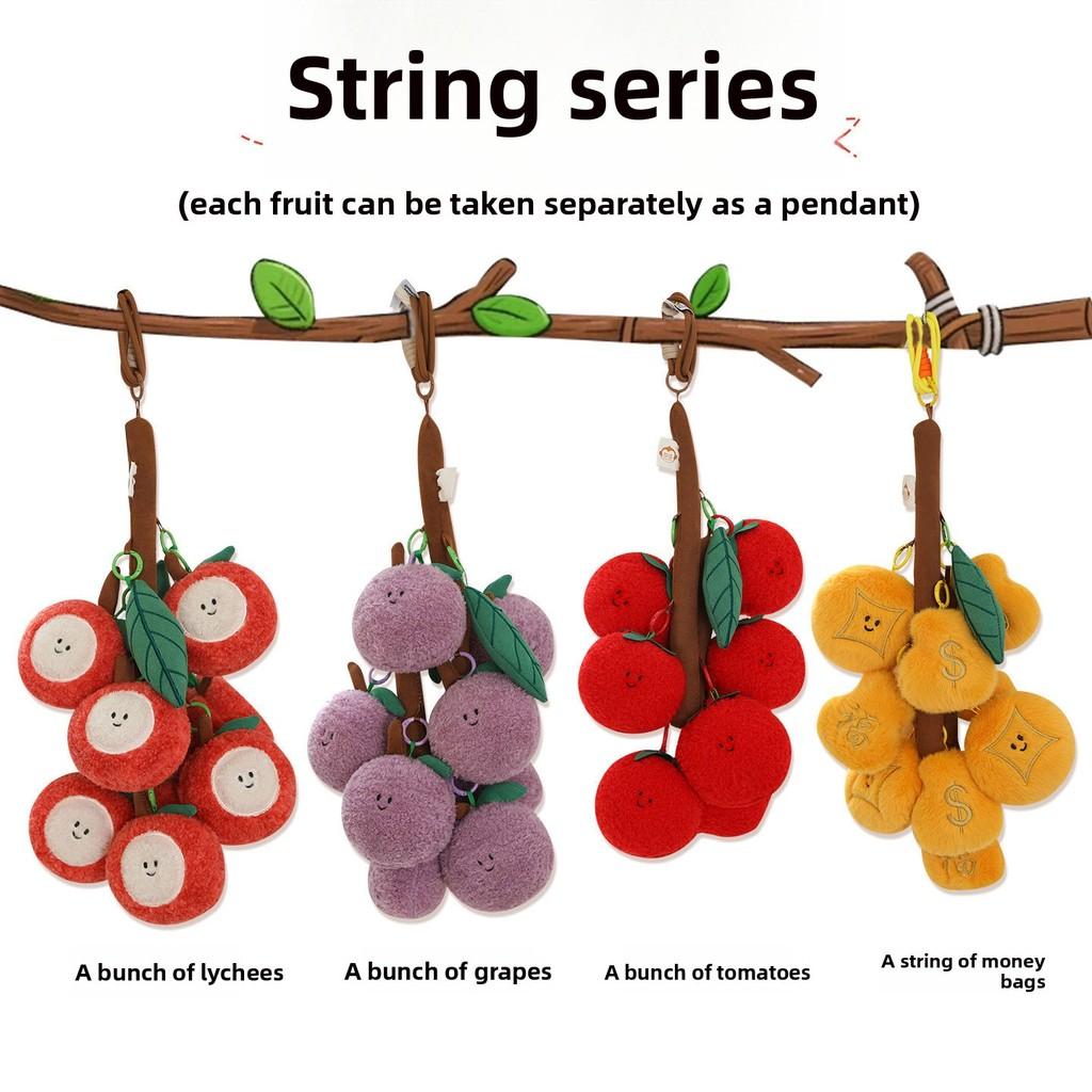 Tomato Lychee Grape Fruit Fruit Series Plush Keychain With Soft Short Plush For Gifts And Collectors