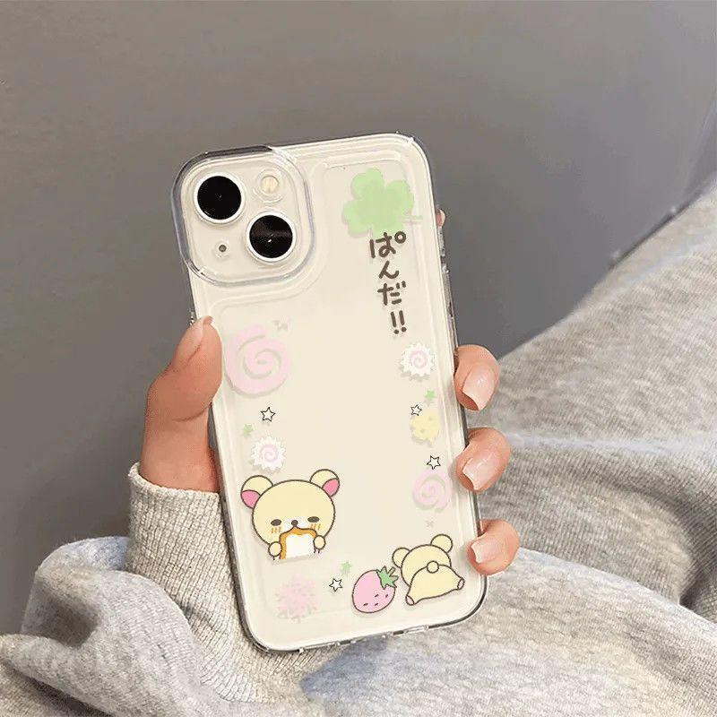 Creative Strawberry Cute Kawaii Phone Case For iPhone 17 11 12 13 14 15 16 Pro Max Plus Shockproof Silicone Clear Bumper Cover