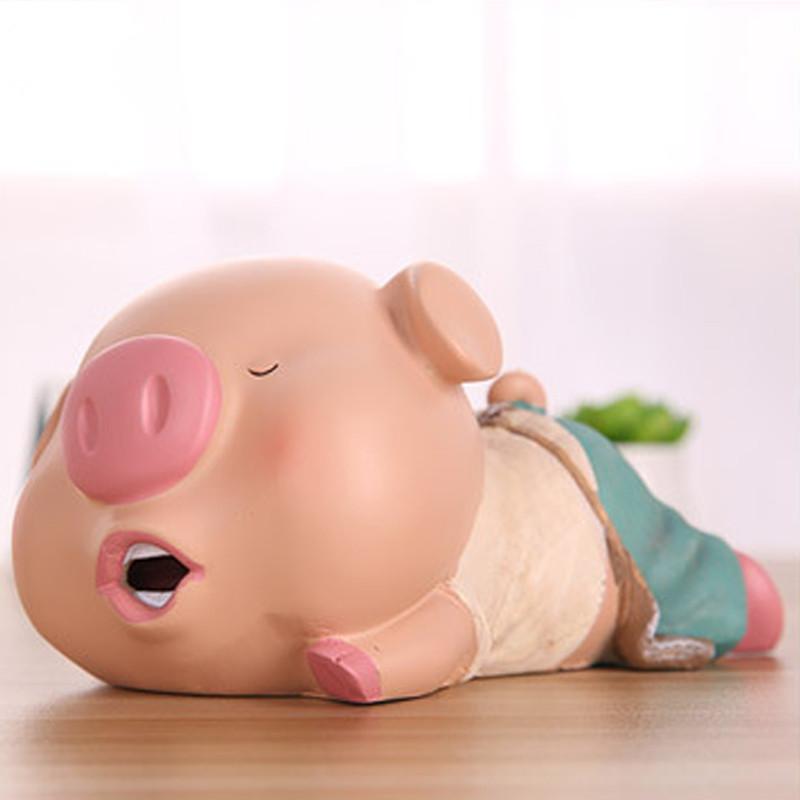 Piggy Pig Lying Posture Home Resin Craft Ornaments Money Box Piggy Bank Cash Box Coin Bank Moneybox Coin Box Large Piggy Bank