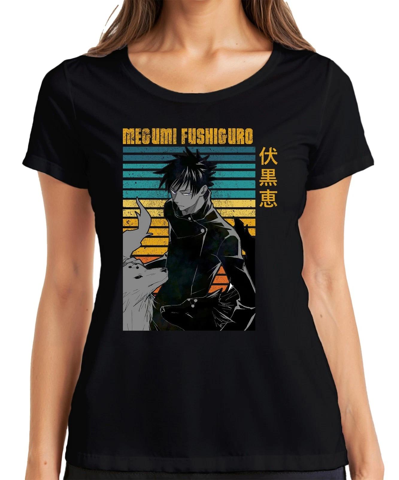 Megumi Fushiguro Jujutsu Kaisen Shikigami Geisterhunde Vintage Damen T-Shirt XS