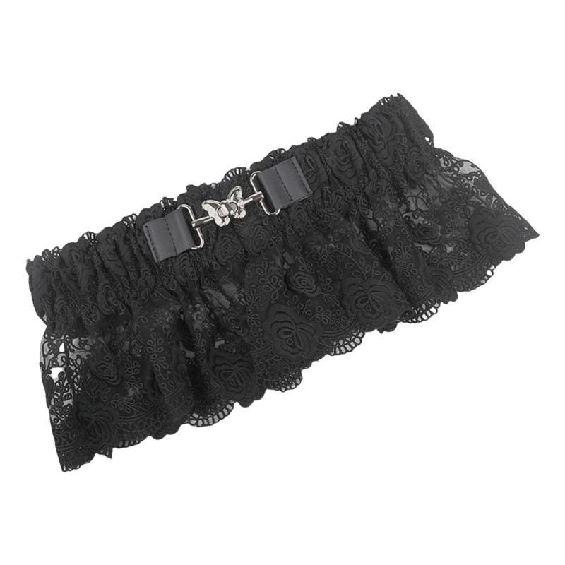 Adjustable Waist Cincher Belt Elastic Support Stretch Belt For Daily Wear Fitness Gym Classical Black Lace