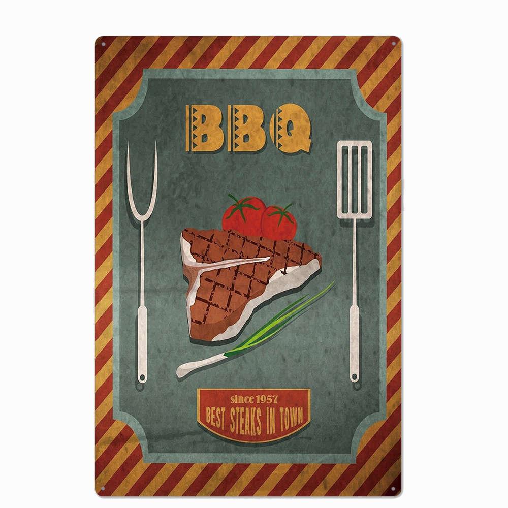 ZONA BARBECUE DEL PAPÀ Targa Retro Segni di Latta in Metallo Pub Cucina Casa Griglia Decorazione da Parete Vintage 20X30CM