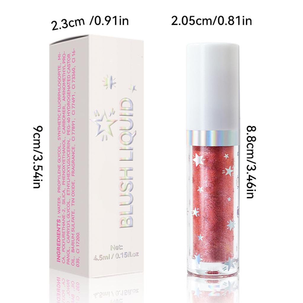 1Pc Silky Smooth Liquid Blush for Women Girls Buildable Blendable Lightweight Cheek Color Long Lasting Natural Makeup Cosmetic