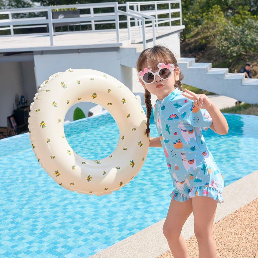 Float with 2 Vinyl Repair Tapes, Single-Seater Float for Kids and Adults, O-Shaped, Strong Buoyancy, Thick, Durable, Leak-Resistant, Stable,