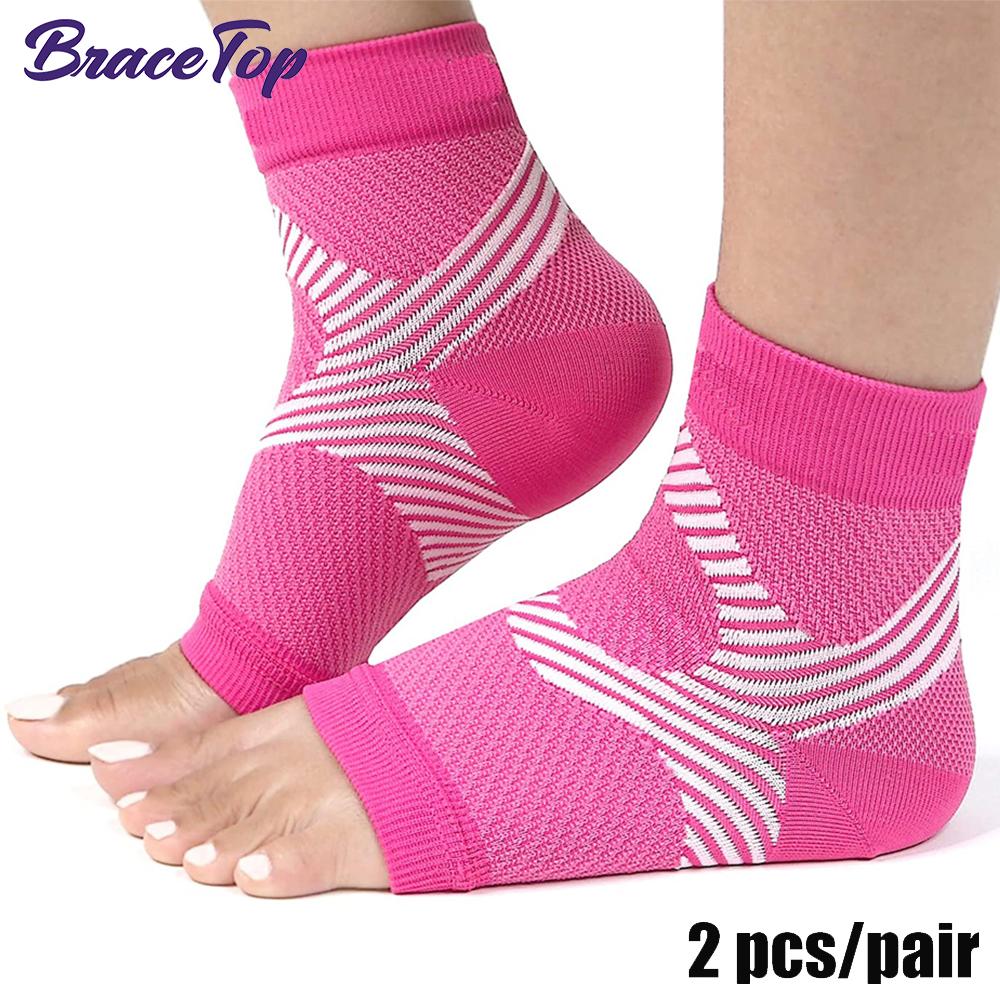 Bracetop 1 Paar Sport Knöchel Kompressionsmanschette Elastisch Yoga Tanz Übung Druck Fußmanschette Unisex Dünn