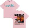 Rock Band Gorillaz Merch T Shirt Unisex Women Clothing Vintage Fashion Cartoon Tshirts Cotton Casual Oversized T Shirts Streetwear