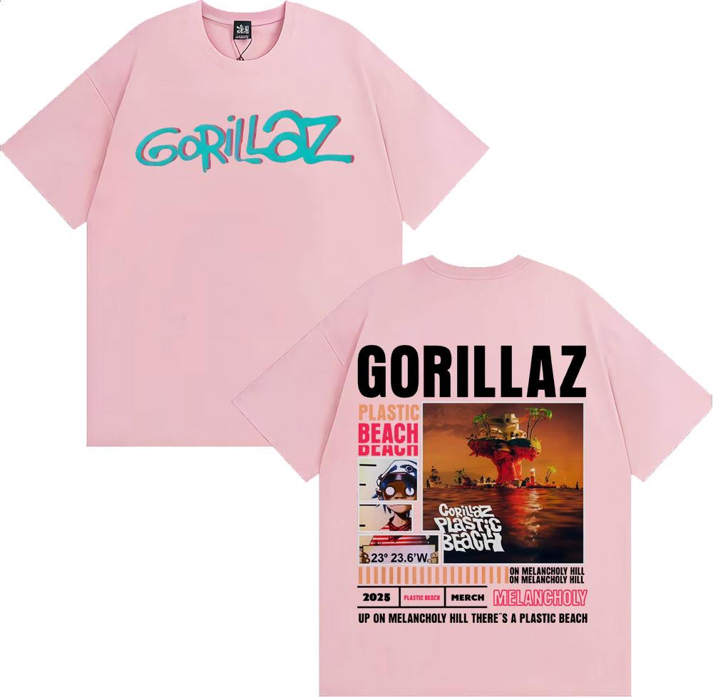 Rock Band Gorillaz Merch T Shirt Unisex Women Clothing Vintage Fashion Cartoon Tshirts Cotton Casual Oversized T Shirts Streetwear