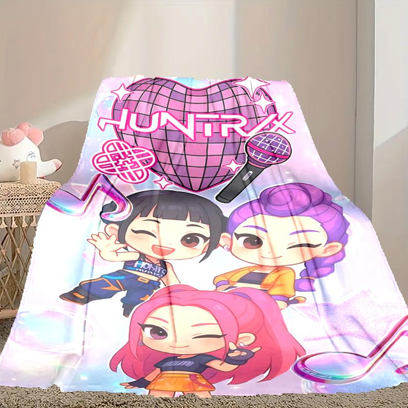 1pc Kpop Demon Hunters Blanket, Cozy Valentine's Day Blanket, Multi-functional Nap Blanket Available Throughout the Four Seasons