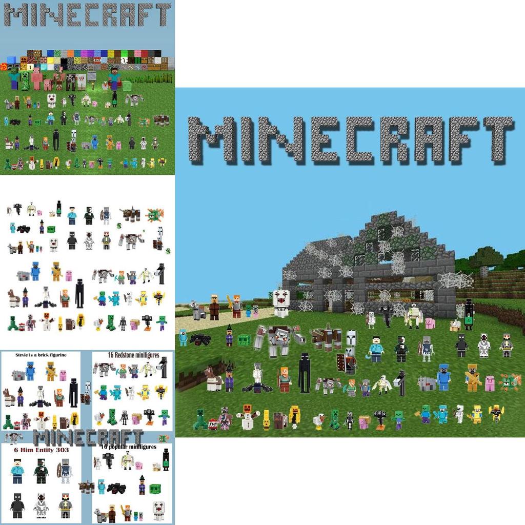 Figures Steve Minecraft Him Building Blocks Toys Bricks Children Birthday Gifts