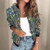Damenmode mit langen Ärmeln, Reißverschluss, einfarbig, lässig, kurze Jacke, Mantel