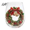 Festliche Feiertagstrinkware Weihnachten 3D Glasbecher Weihnachtsmann Schneemann Baum Skulpturierte Tasse Hitzebeständiger Becher Dekoratives Trinkgeschirr Geschenk für
