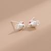 Charming Pink Mouse Ear Stud Earrings for Women