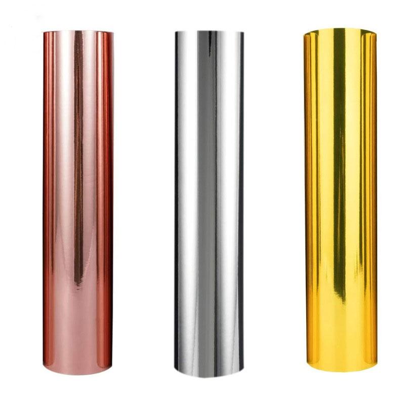 1 Roll Gold Silver Rose Gold PVC Self Adhesive Vinyl Mug DIY Handmade Film
