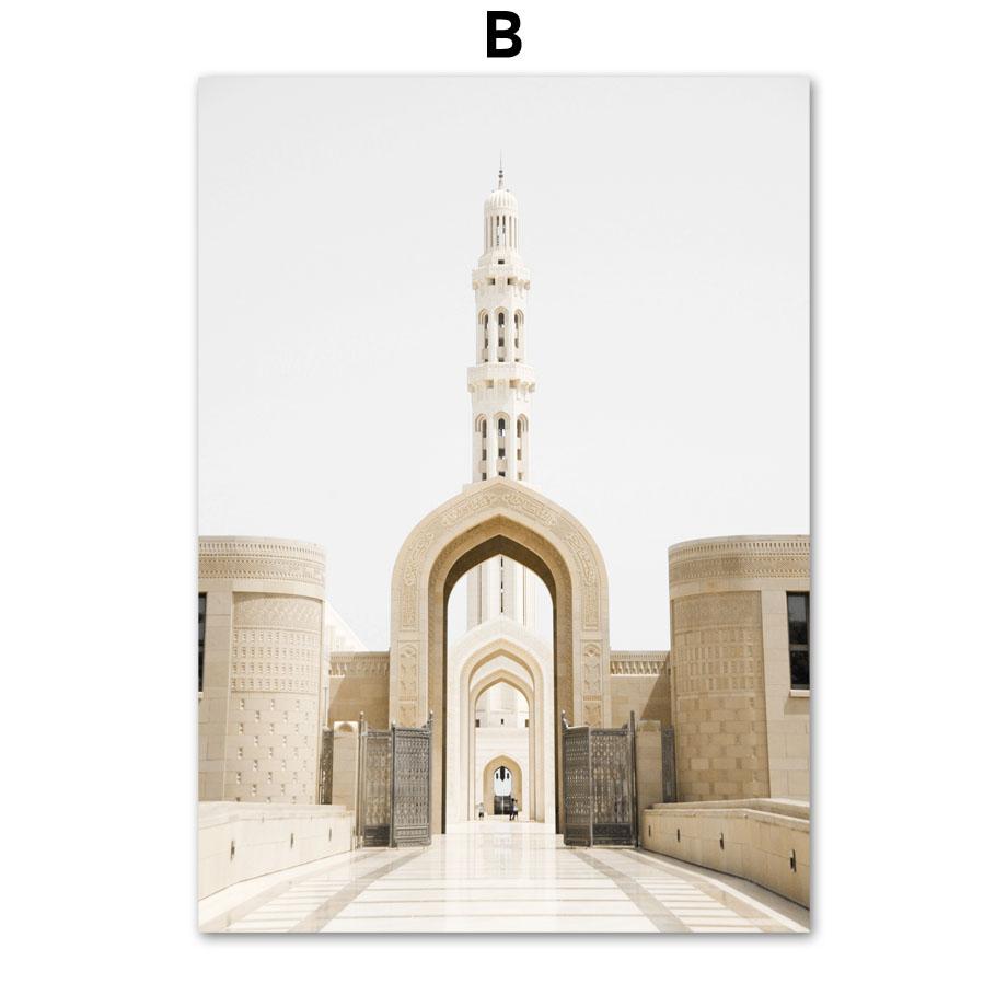 Islam Mosque Word Arch Religion Belief Wall Art Canvas Painting Nordic Posters And Prints Wall Pictures For Living Room Decor