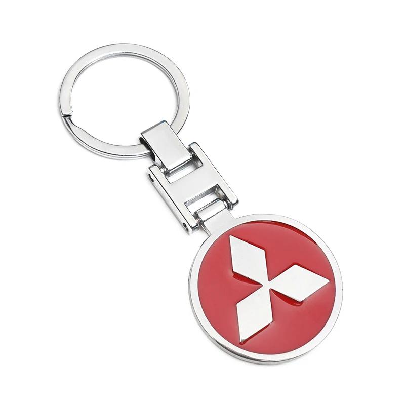 

1 шт. 3D Металлический Брелок для ключей автомобиля для Mitsubishi Все модели Outlander Lancer ASX Брелок Автоаксессуары красный