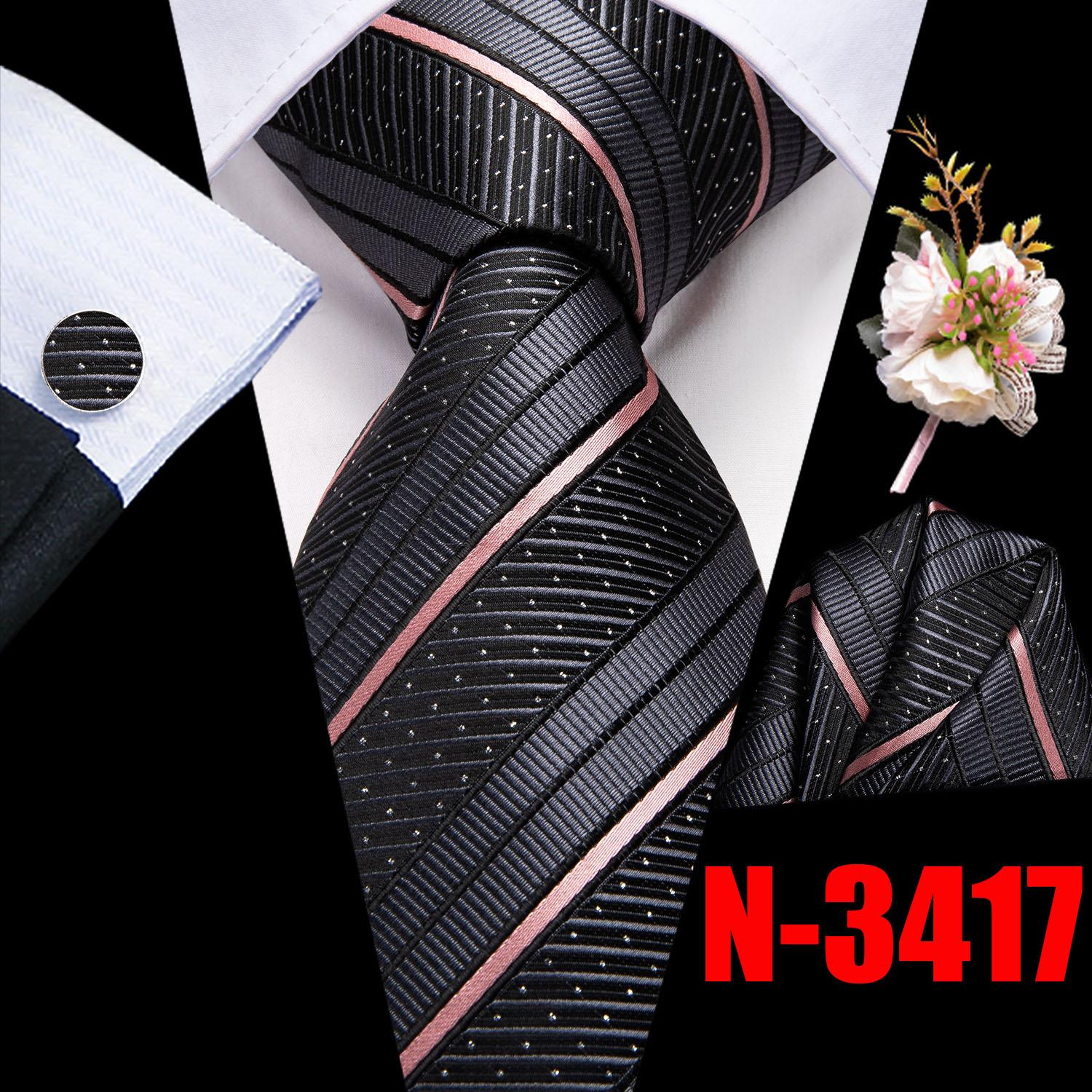 

Мужской галстук Hi-Tie с узором пейсли, жаккардовый тканый шелковый галстук, носовой платок, запонки, корсажный набор для свадьбы, деловой вечеринки N-3417 серый