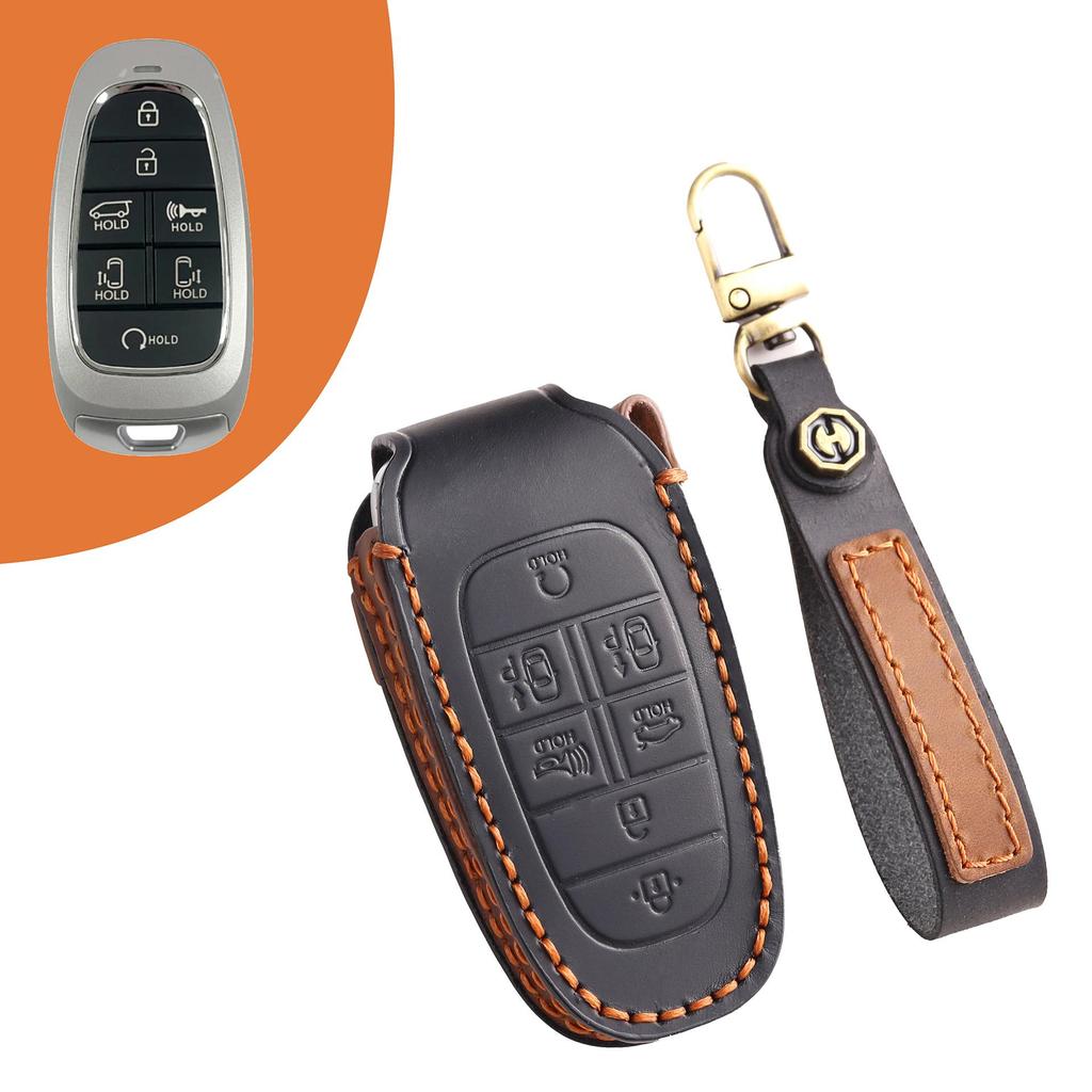 Suitable for New Style Hyundai IX35/IX45 Handmade Cowhide High-End Car Key Cases keychain