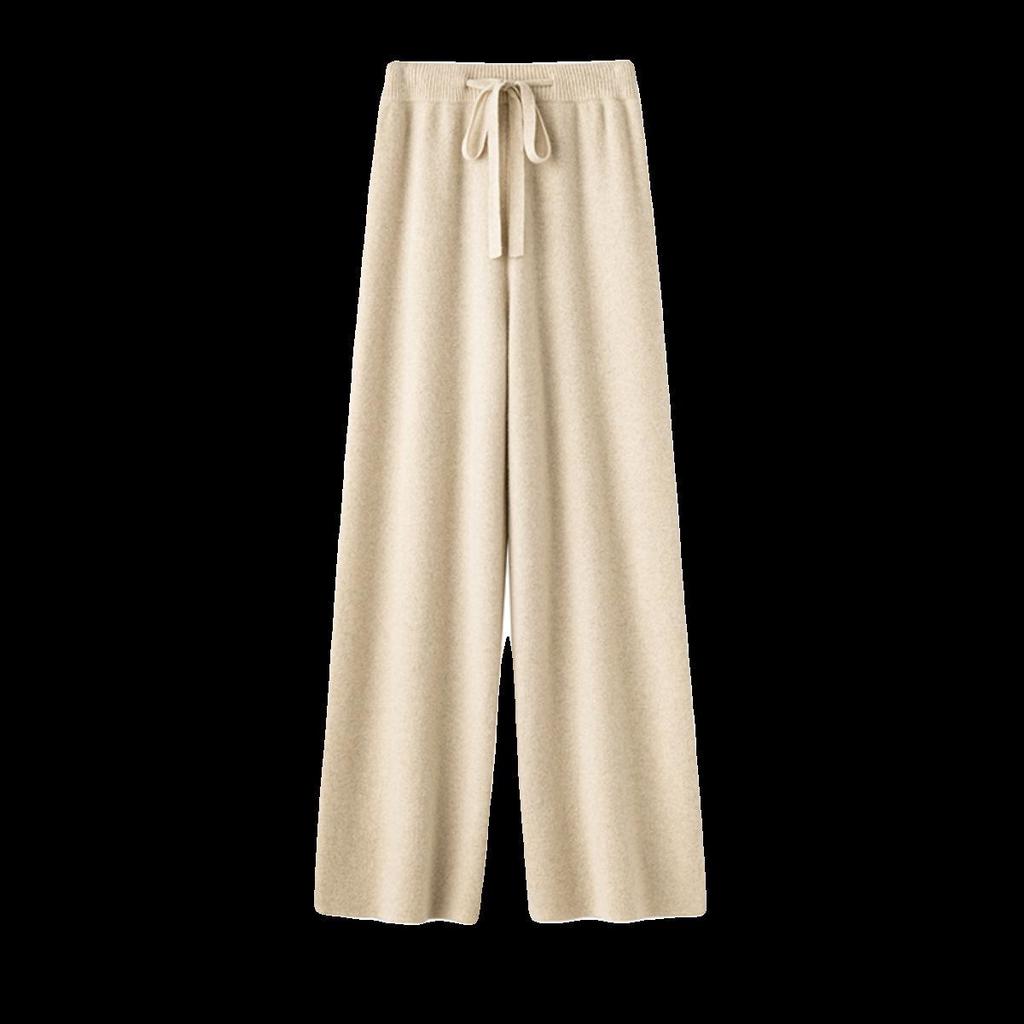 Rechte Pijp Kasjmier Wol Vallende Broek - Dames Gebreide Wijde Pijp Herfst/Winter Kleding