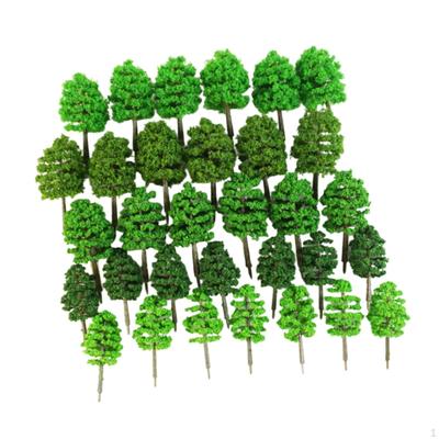 30x Model Green Trees Landscape 7cm and 9cm Artificial Decorative Miniature Diorama